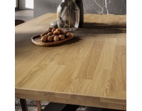 Jedálenský stôl Niler 180x100 cm - prírodná / čierna