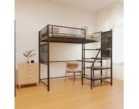 Vyvýšená posteľ so zábranou Niven 90x200 cm - čierna