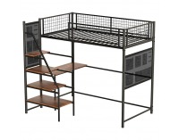 Vyvýšená posteľ so zábranou Niven 90x200 cm - čierna