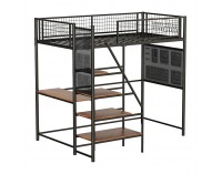 Vyvýšená posteľ so zábranou Niven 90x200 cm - čierna