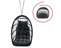 Závesné skladacie kreslo Nobelo - čierna