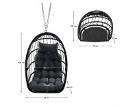 Závesné skladacie kreslo Nobelo - čierna