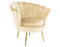 Kreslo Nobleo - béžová (Velvet) / zlatá