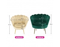 Kreslo Nobleo - béžová (Velvet) / zlatá