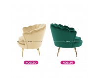 Kreslo Nobleo - béžová (Velvet) / zlatá