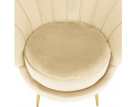 Kreslo Nobleo - béžová (Velvet) / zlatá