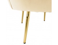 Kreslo Nobleo - béžová (Velvet) / zlatá