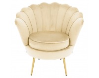 Kreslo Nobleo - béžová (Velvet) / zlatá