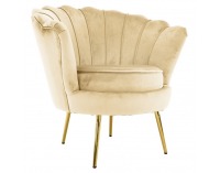 Kreslo Nobleo - béžová (Velvet) / zlatá