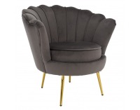 Kreslo Nobleo - sivohnedá (Velvet) / zlatá