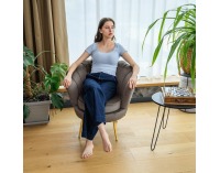 Kreslo Nobleo - sivohnedá (Velvet) / zlatá