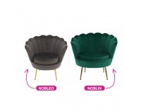 Kreslo Nobleo - sivohnedá (Velvet) / zlatá