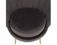Kreslo Nobleo - sivohnedá (Velvet) / zlatá