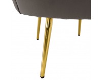 Kreslo Nobleo - sivohnedá (Velvet) / zlatá