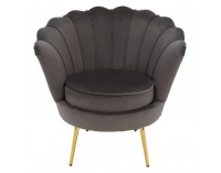 Kreslo Nobleo - sivohnedá (Velvet) / zlatá