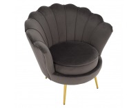 Kreslo Nobleo - sivohnedá (Velvet) / zlatá