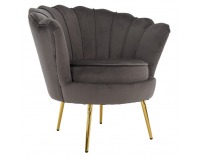 Kreslo Nobleo - sivohnedá (Velvet) / zlatá