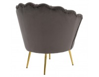 Kreslo Nobleo - sivohnedá (Velvet) / zlatá