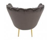 Kreslo Nobleo - sivohnedá (Velvet) / zlatá
