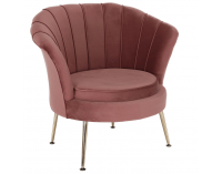 Kreslo Noblin New - ružová (Velvet) / zlatá