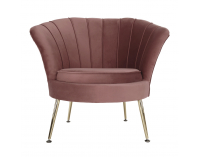 Kreslo Noblin New - ružová (Velvet) / zlatá