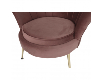 Kreslo Noblin New - ružová (Velvet) / zlatá