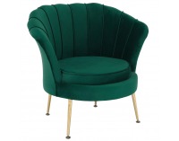Kreslo Noblin New - smaragdová (Velvet) / zlatá