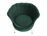 Kreslo Noblin New - smaragdová (Velvet) / zlatá