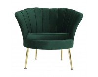 Kreslo Noblin New - smaragdová (Velvet) / zlatá