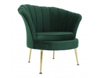 Kreslo Noblin New - smaragdová (Velvet) / zlatá