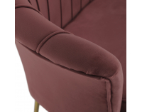 Pohovka Noblin New - ružová (Velvet) / zlatá