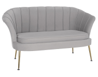 Pohovka Noblin New - sivomodrá (Velvet) / zlatá