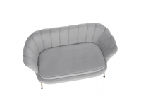 Pohovka Noblin New - sivomodrá (Velvet) / zlatá