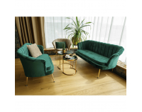 Pohovka Noblin New - smaragdová (Velvet) / zlatá