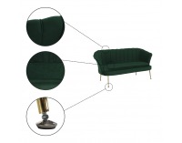 Pohovka Noblin New - smaragdová / zlatá