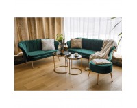 Trojsedačka Noblin New - smaragdová (Velvet) / zlatá