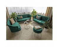 Trojsedačka Noblin New - smaragdová (Velvet) / zlatá