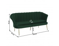 Trojsedačka Noblin New - smaragdová (Velvet) / zlatá