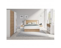 Nočný stolík (2 ks) Simpla - biela / dub divoký