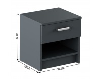 Nočný stolík Alexia - sivá grafit