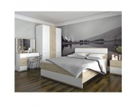 Nočný stolík Leira 2S - dub wellington / biela