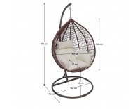 Závesné hojdacie kreslo Nolun - medená / hnedá / krémová