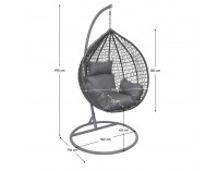 Závesné hojdacie kreslo Nolun - sivá