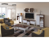 Polica Nordis NOR-09 - craft tobaco / biela