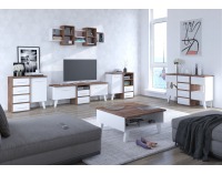 Polica Nordis NOR-09 - craft tobaco / biela