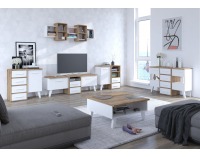 Obývacia izba Nordis - craft zlatý / biela