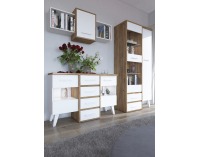 Univerzálna polica Nordis NOR-08 - craft zlatý / biela