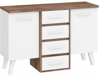 Komoda Nordis NOR-04 - craft tobaco / biela