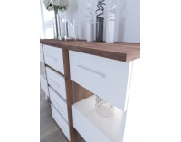 Komoda Nordis NOR-05 - craft tobaco / biela