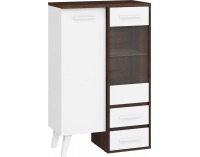 Vitrína Nordis NOR-11 - sonoma tmavá / biela